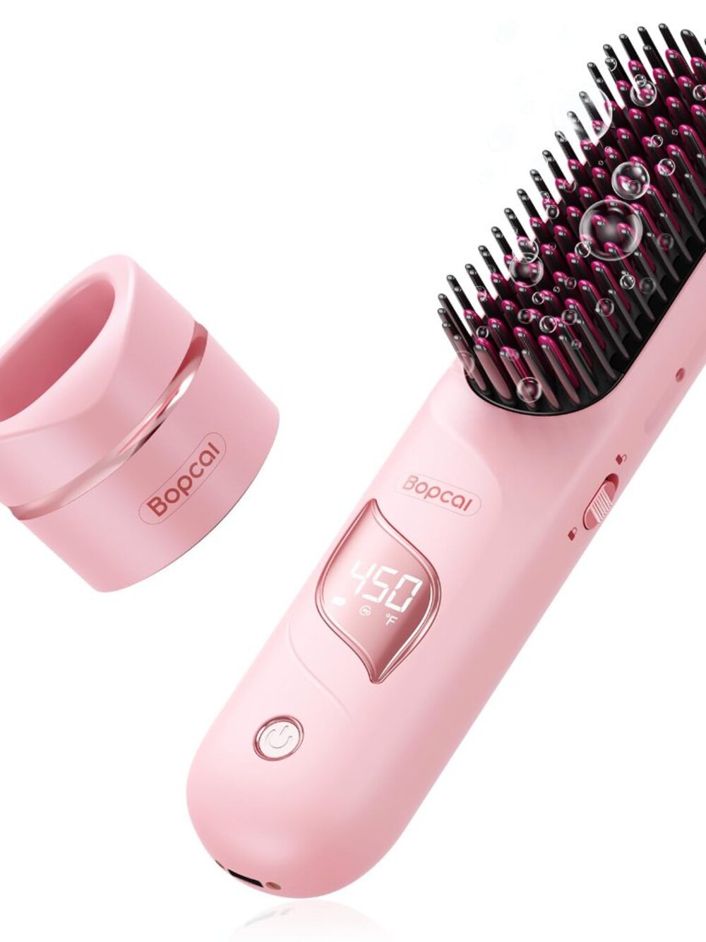 New in box Cordless Hair Straightener Brush with Charging Dock, Portable Travel
